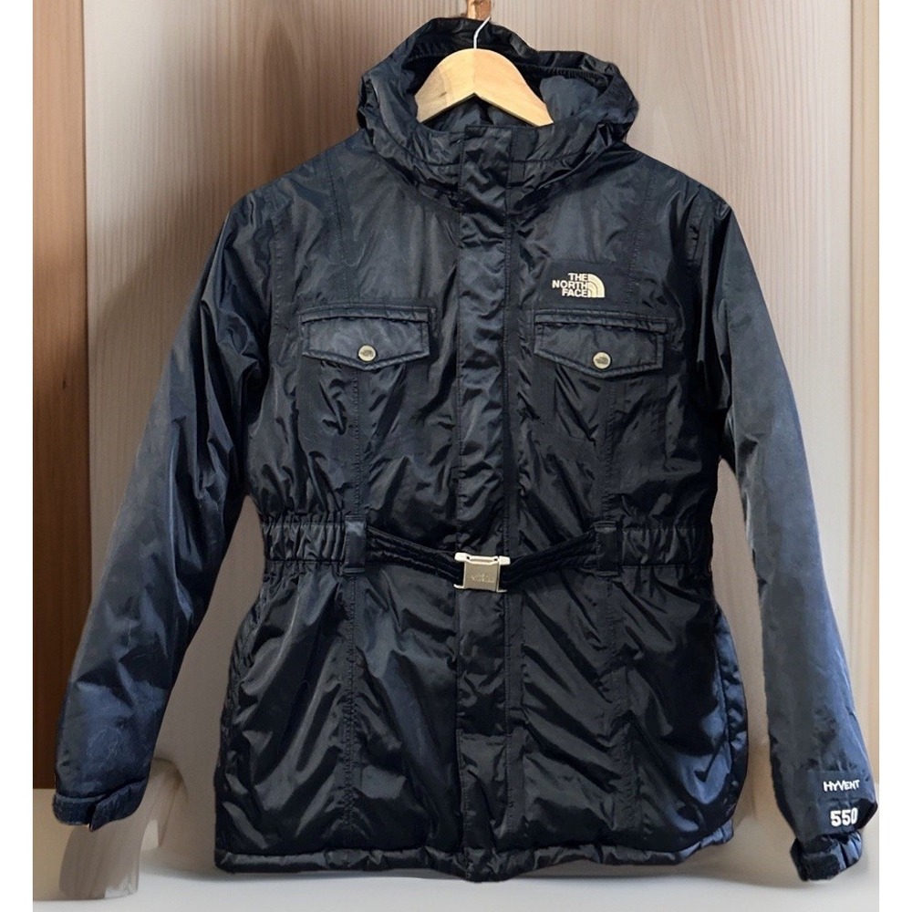 Girls The North Face Hyvent 550 Down Parka Belted Hooded Sz XL 18